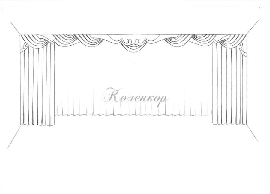 Эскиз римских штор для гостиной от Коленкор